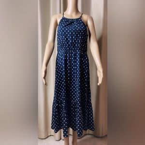 Banana republic, navy blue, polkadot dress